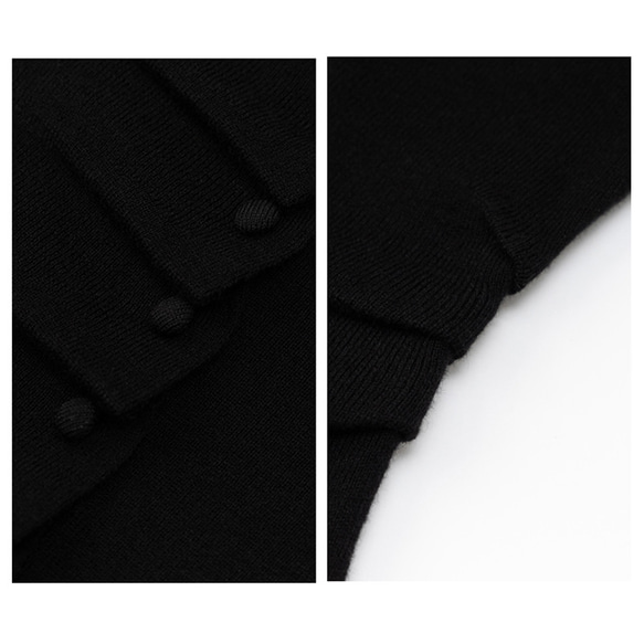 背中設計感ありニットベスト　ウール混紡ニットベスト　ブラック　M-L#685 14枚目の画像