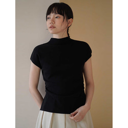 背中設計感ありニットベスト　ウール混紡ニットベスト　ブラック　M-L#685 3枚目の画像