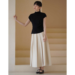 背中設計感ありニットベスト　ウール混紡ニットベスト　ブラック　M-L#685 5枚目の画像