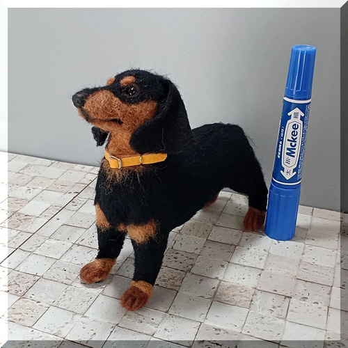 羊毛フェルト 犬 ダックスフンド 犬フィギュア ダックス ダックス