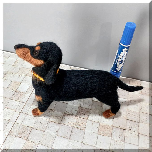 羊毛フェルト 犬 ダックスフンド 犬フィギュア ダックス ダックス