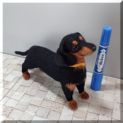 羊毛フェルト 犬 ダックスフンド 犬フィギュア ダックス ダックス