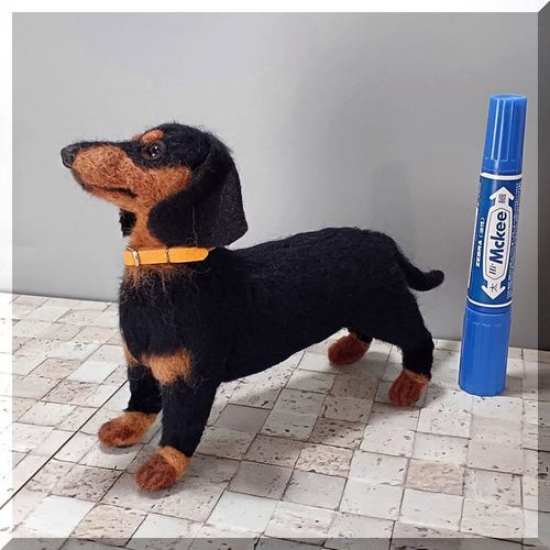 羊毛フェルト　ミニチュアダックスフンド 羊毛フェルト HANMI FELT | How to make a miniature dachshund