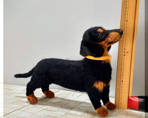 羊毛フェルト 犬 ダックスフンド 犬フィギュア ダックス ダックス