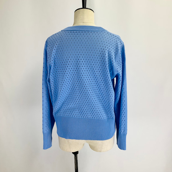 №24975【2025年　春・夏　新作】パンチング　ジップニットカーディガン 18枚目の画像