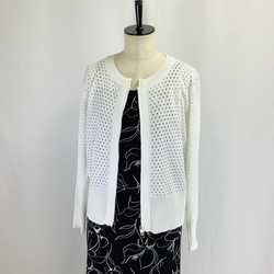 №24975【2025年　春・夏　新作】パンチング　ジップニットカーディガン 8枚目の画像