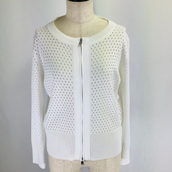 №24975【2025年　春・夏　新作】パンチング　ジップニットカーディガン 14枚目の画像