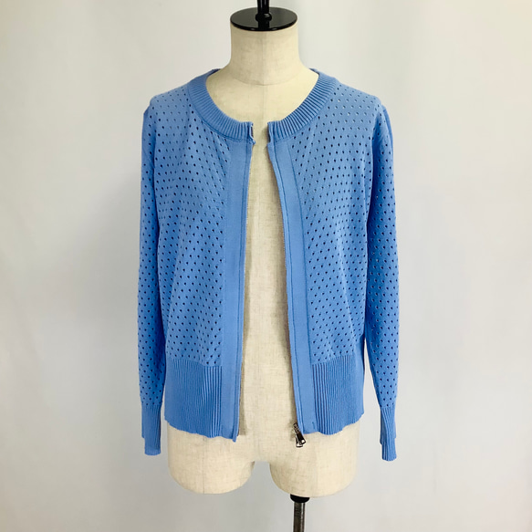 №24975【2025年　春・夏　新作】パンチング　ジップニットカーディガン 19枚目の画像