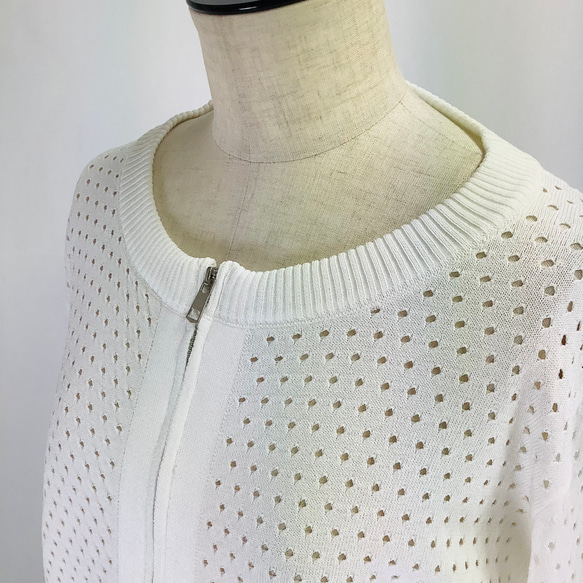 №24975【2025年　春・夏　新作】パンチング　ジップニットカーディガン 12枚目の画像