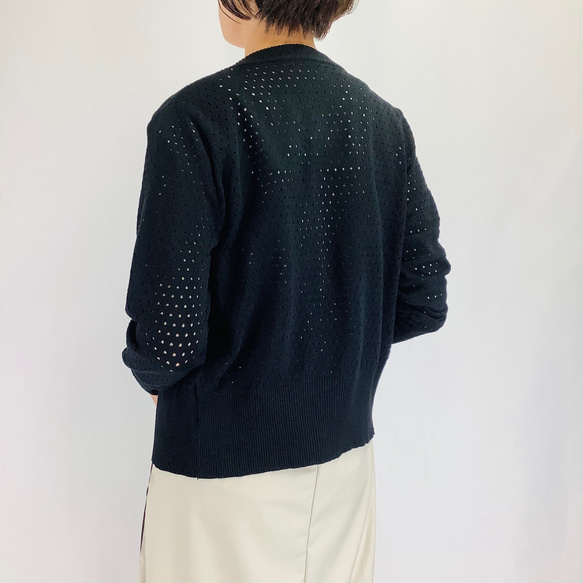 №24975【2025年　春・夏　新作】パンチング　ジップニットカーディガン 5枚目の画像