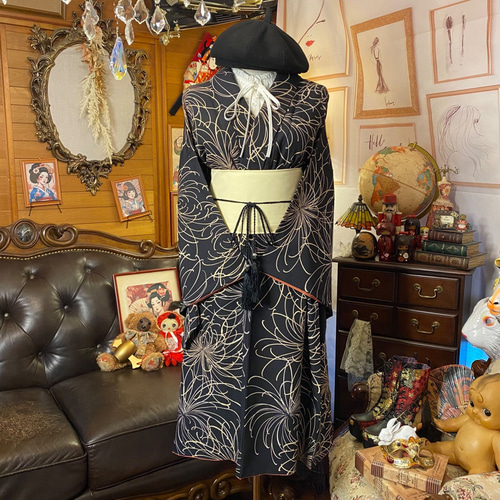 3XL 着物リメイク, 訪問着,上品ワンピース 着物 おうんちゃん