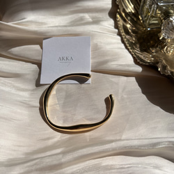 Nuance wave gold bangle stainless ステンレス　ニュアンス　ゴールド　バングル 14枚目の画像