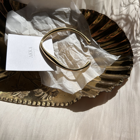 Nuance wave gold bangle stainless ステンレス　ニュアンス　ゴールド　バングル 16枚目の画像
