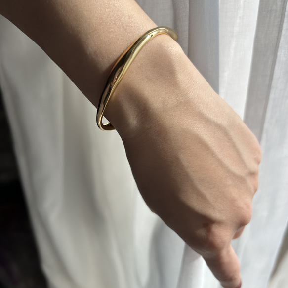 Nuance wave gold bangle stainless ステンレス　ニュアンス　ゴールド　バングル 18枚目の画像