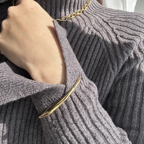 Nuance wave gold bangle stainless ステンレス　ニュアンス　ゴールド　バングル 20枚目の画像