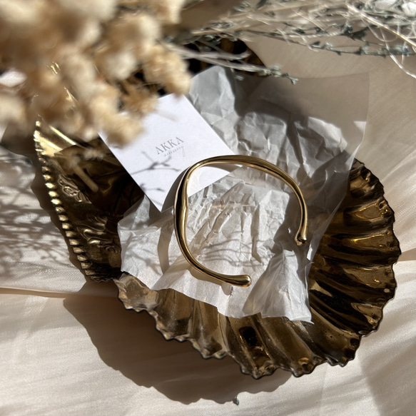 Nuance wave gold bangle stainless ステンレス　ニュアンス　ゴールド　バングル 15枚目の画像