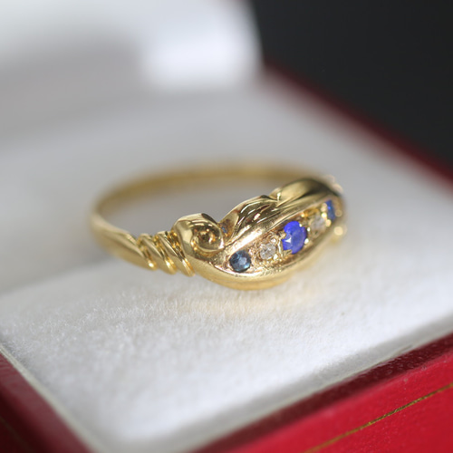 1917年 アンティーク 英国 イギリス 18K ゴールド 指輪 リング