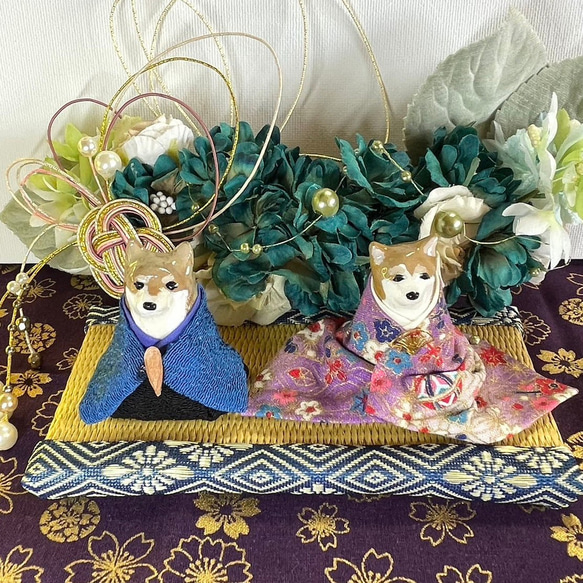 柴犬の雅お雛様/置き物 ワンちゃん 犬 柴犬 アニマル 動物 置き物