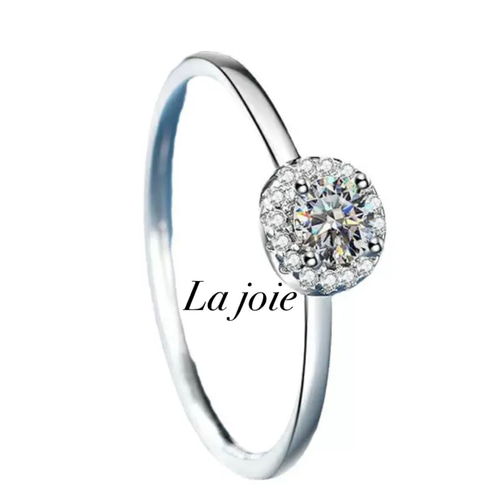 最高品質 人工ダイヤ モアサナイト Petit ヘイロー リング 0.3ct 指輪