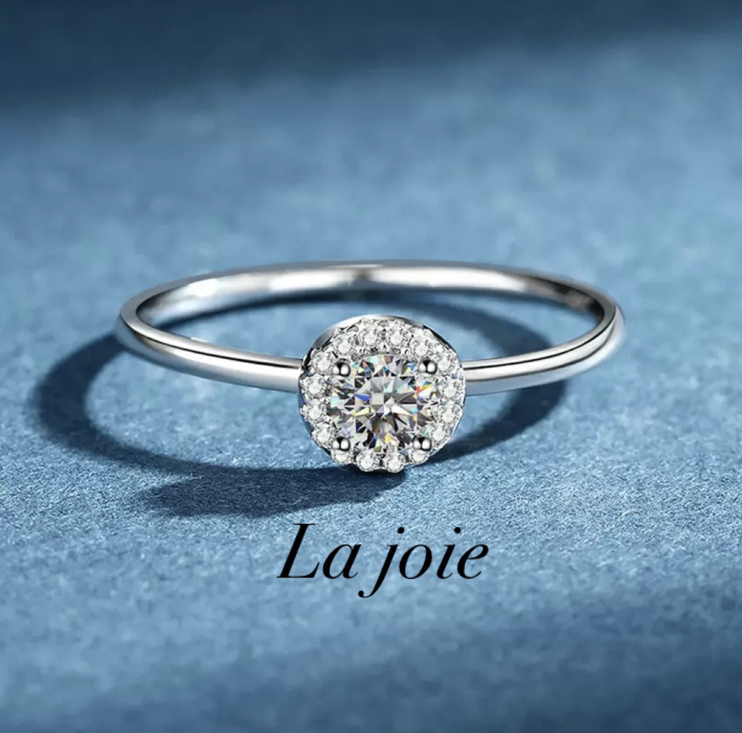 最高品質 人工ダイヤ モアサナイト Petit ヘイロー リング 0.3ct