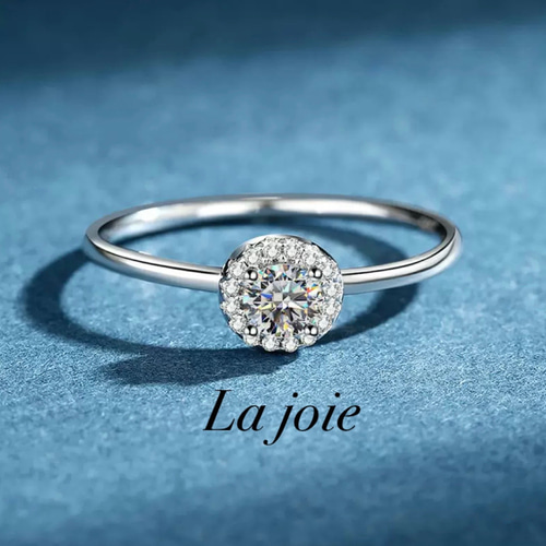 最高品質 人工ダイヤ モアサナイト Petit ヘイロー リング 0.3ct 指輪