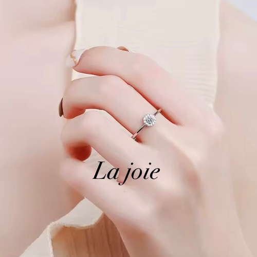 最高品質 人工ダイヤ モアサナイト Petit ヘイロー リング 0.3ct 指輪