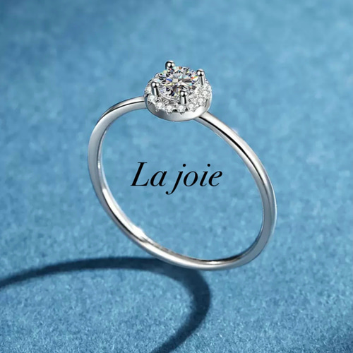 最高品質 人工ダイヤ モアサナイト Petit ヘイロー リング 0.3ct 指輪
