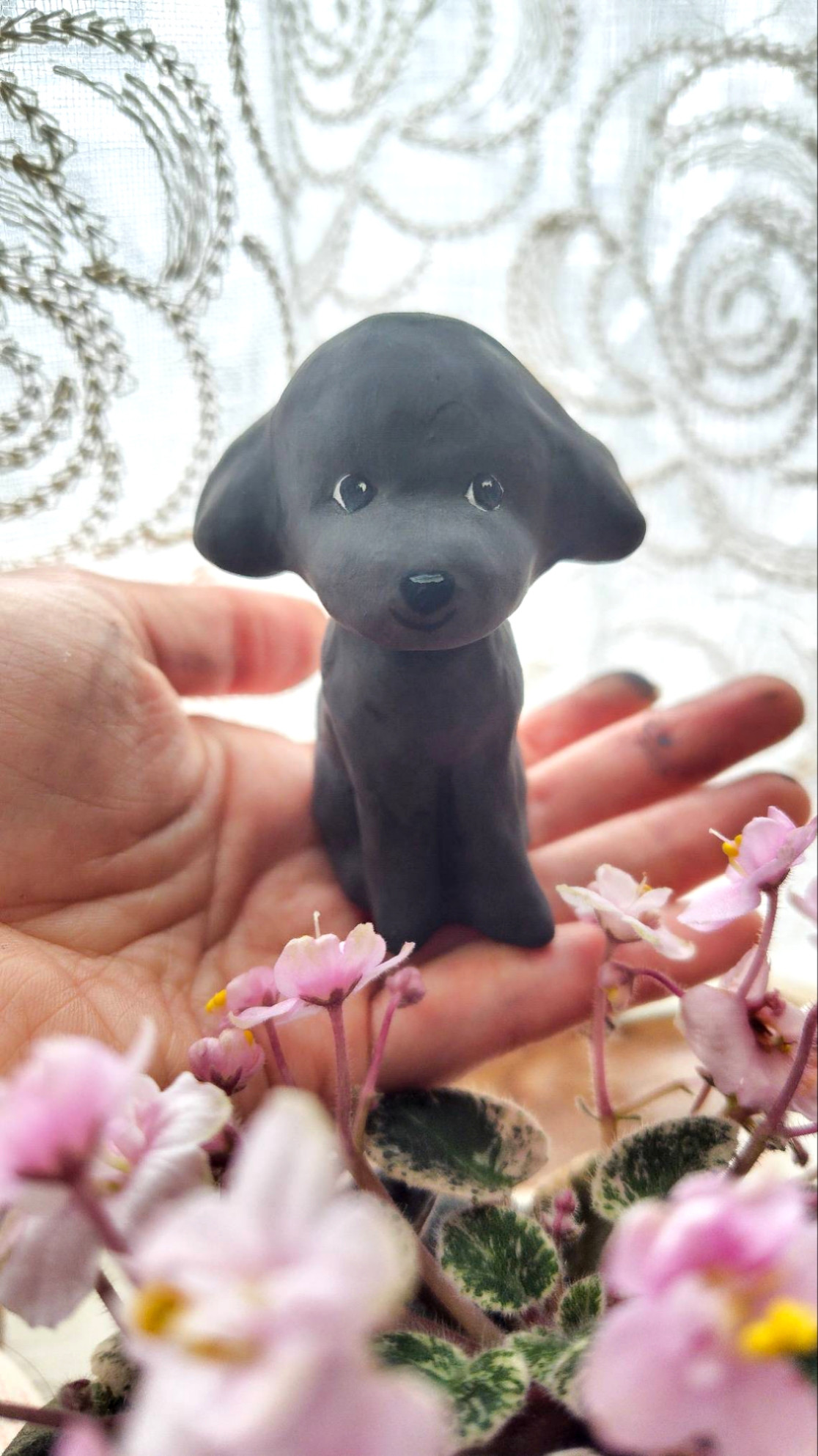 うちの子　張り子　オーダーメイド　動く　犬　猫　置物　記念　手乗りサイズ　アート　虹の橋　　置き物　ペット　メモリアル