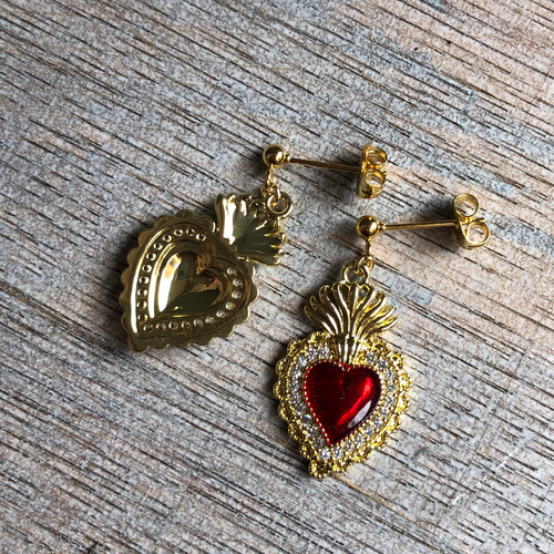 キュービックジルコニア コラソン ハート モチーフ チャーム