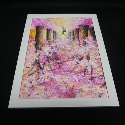 油絵 絵画 【夜桜の三日月】 絵画 HR 通販 15583634｜Creema