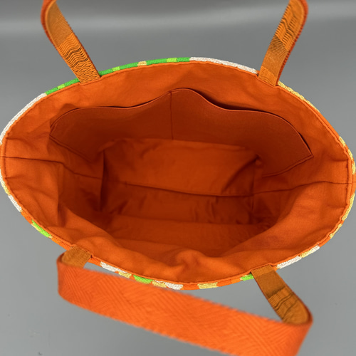 着物 帯 帯締め ハンドメイド トートバッグ リメイク オレンジ トート