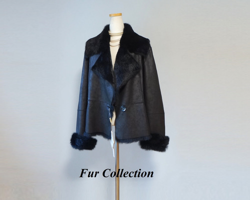 着る人を選べない黒☆ダブルフェイスムートンコート本革ジャケット