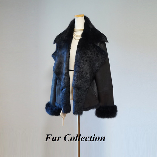 着る人を選べない黒☆ダブルフェイスムートンコート本革ジャケット