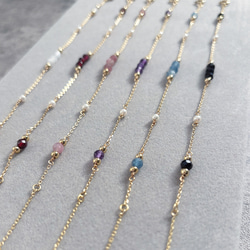 華奢！天然石ブレスレット【ゴールド】 4枚目の画像