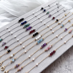 華奢！天然石ブレスレット【ゴールド】 5枚目の画像