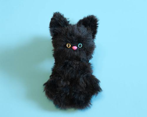 一点もの】おさんぽ猫 立体版 モールドール 黒猫 モール人形