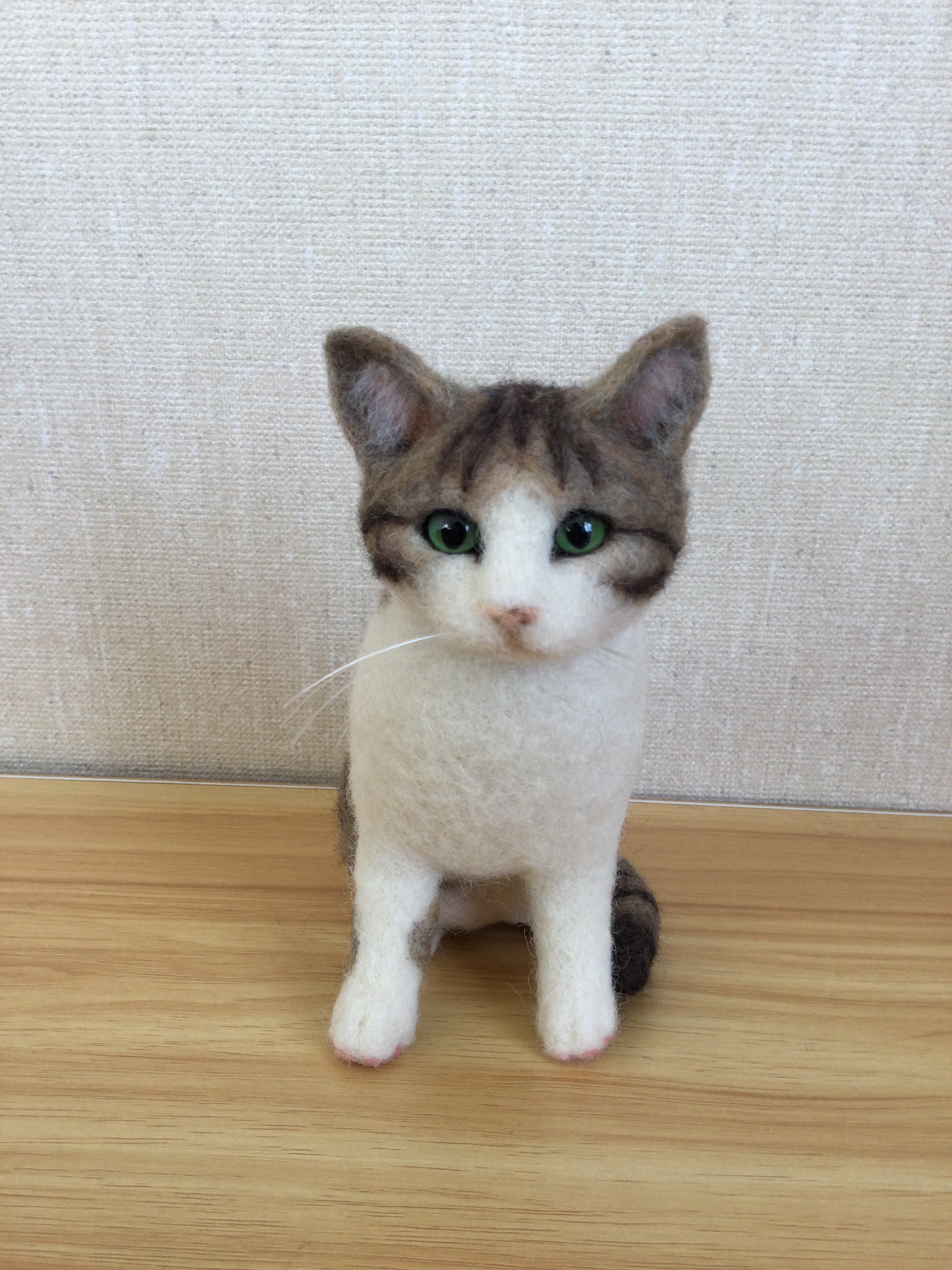 羊毛フェルト バスケット風壁掛け キジ白猫 羊毛フェルト バスケット風壁掛け キジ白猫 羊毛フェルト