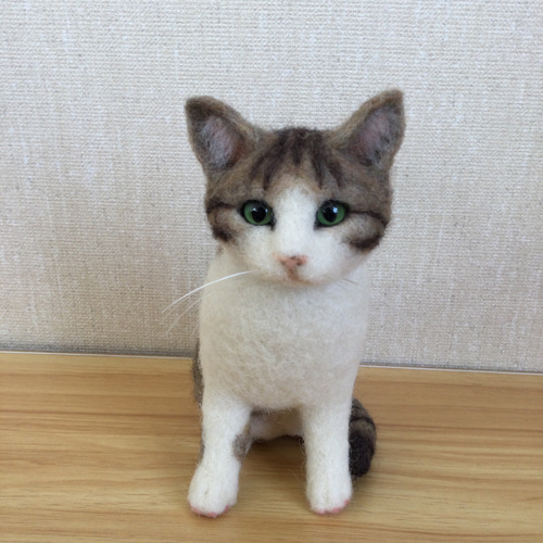 猫 羊毛フェルト 楽天市場】やまねこ 羊毛フェルト 猫 黒白 S サイズ 羊毛