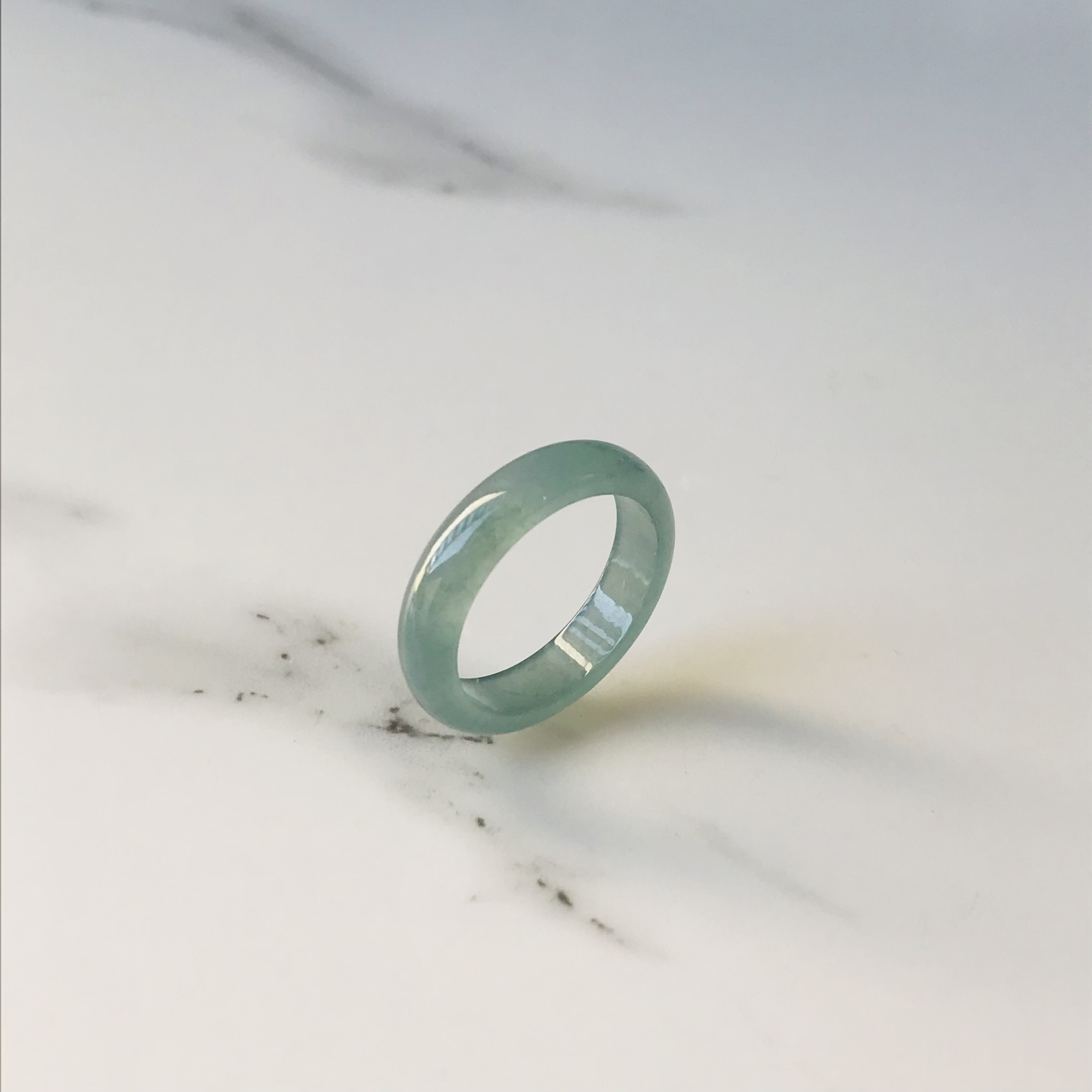 [R138-023］ ジェイド　JADE ヒスイ　本翡翠　くりぬき　リング　天然石　一点物　グアテマラ産　7号