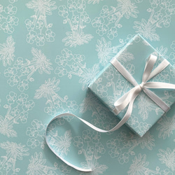 シロツメクサとクローバー デザインペーパー A4 包装紙・ラッピング