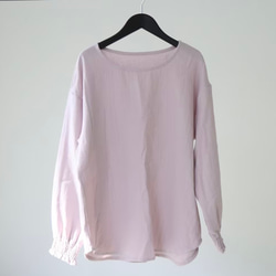 【22色から】ふわふわ厚みが2倍！厚手ダブルガーゼブラウス／シャーリング袖のシンプルなブラウス／ふっくらダブルガーゼ 11枚目の画像