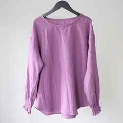 【22色から】ふわふわ厚みが2倍！厚手ダブルガーゼブラウス／シャーリング袖のシンプルなブラウス／ふっくらダブルガーゼ 10枚目の画像