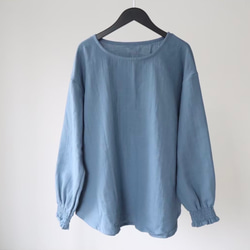 【22色から】ふわふわ厚みが2倍！厚手ダブルガーゼブラウス／シャーリング袖のシンプルなブラウス／ふっくらダブルガーゼ 7枚目の画像