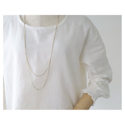 【22色から】ふわふわ厚みが2倍！厚手ダブルガーゼブラウス／シャーリング袖のシンプルなブラウス／ふっくらダブルガーゼ 4枚目の画像