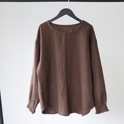 【22色から】ふわふわ厚みが2倍！厚手ダブルガーゼブラウス／シャーリング袖のシンプルなブラウス／ふっくらダブルガーゼ 9枚目の画像