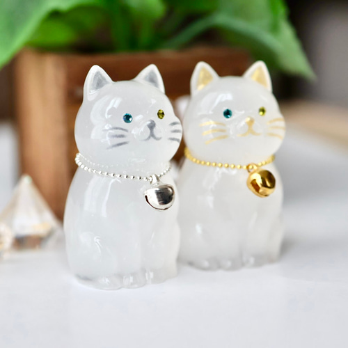 ノンノン 盛り塩 計10個 ゴールド猫 シルバー猫 送料無料】盛り塩 ゴールド 猫 1個 オッドアイ インテリア じゃき払い