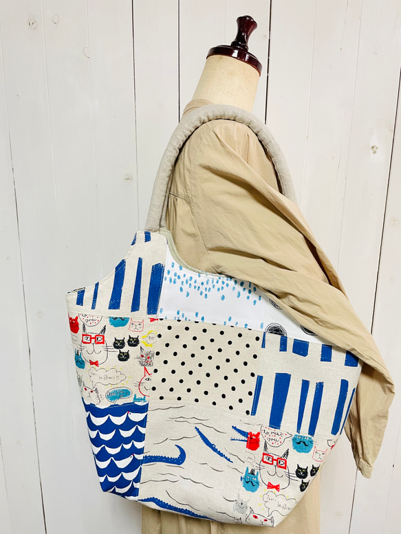 トートバッグ （M）ネコ柄 グラニーバッグ sherpa 通販 18937640