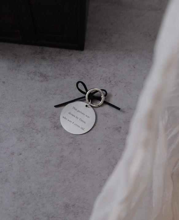 stainless name tag┃名入れ&送料無料◎お名前キーホルダー　刻印　名入れ　子どもの絵　ネームタグ 12枚目の画像