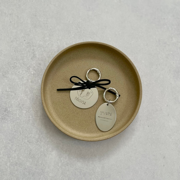 stainless name tag┃名入れ&送料無料◎お名前キーホルダー　刻印　名入れ　子どもの絵　ネームタグ 13枚目の画像