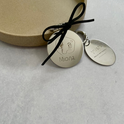 stainless name tag┃名入れ&送料無料◎お名前キーホルダー　刻印　名入れ　子どもの絵　ネームタグ 10枚目の画像